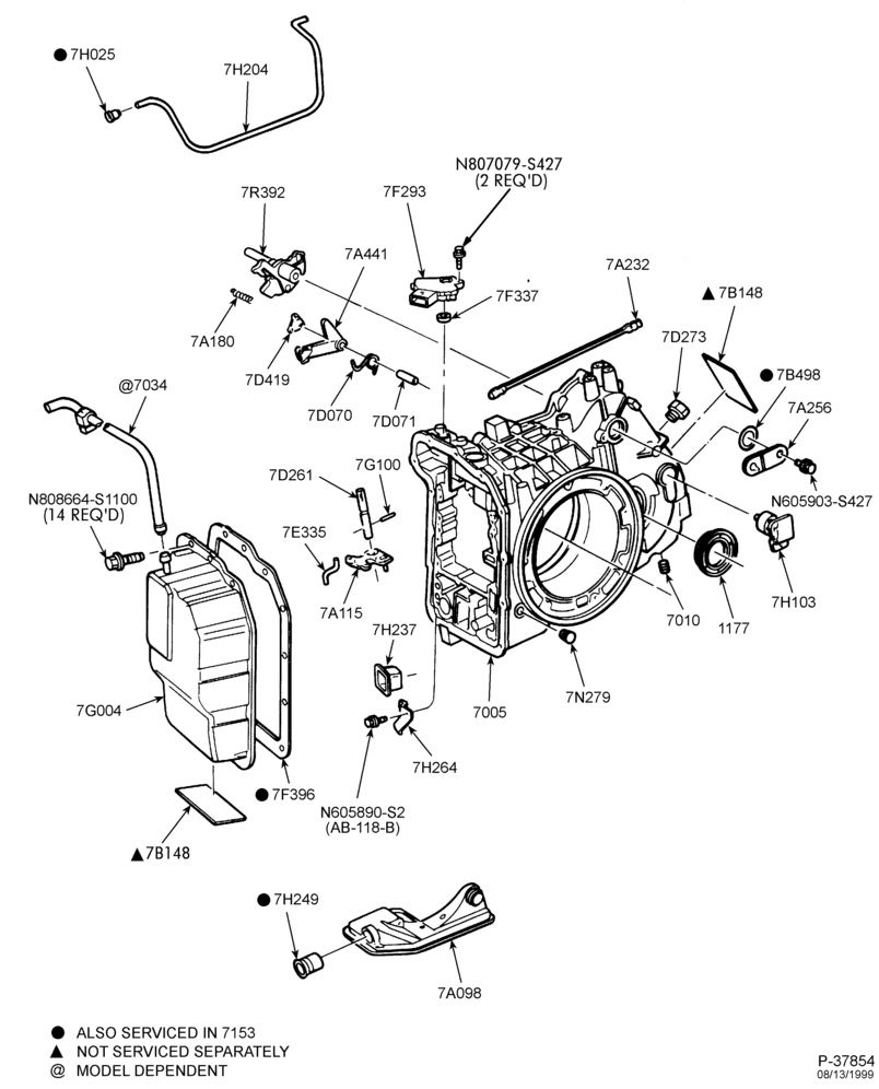 Схема CD4E TYPE - INTERNAL PARTS-Transmission case & related parts