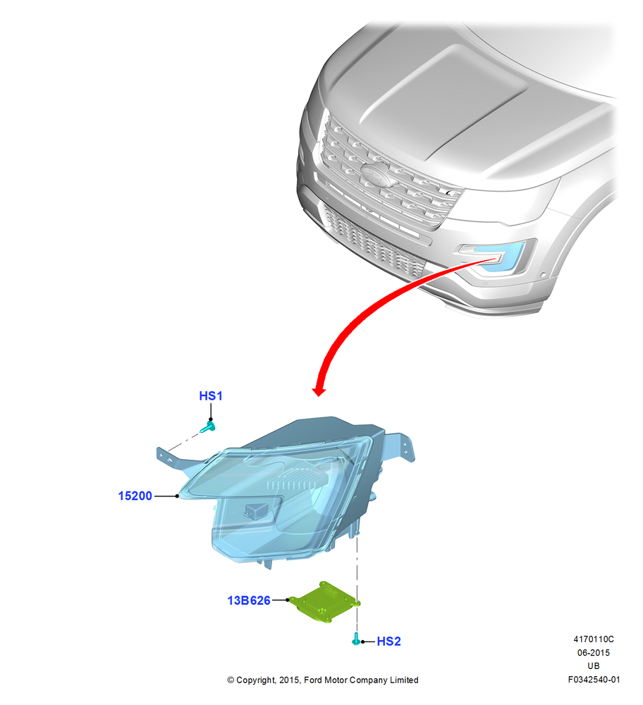 Схема Передние противотуманные фары, Front Fog Lamps-LED; 04.05.2015–24.10.2017