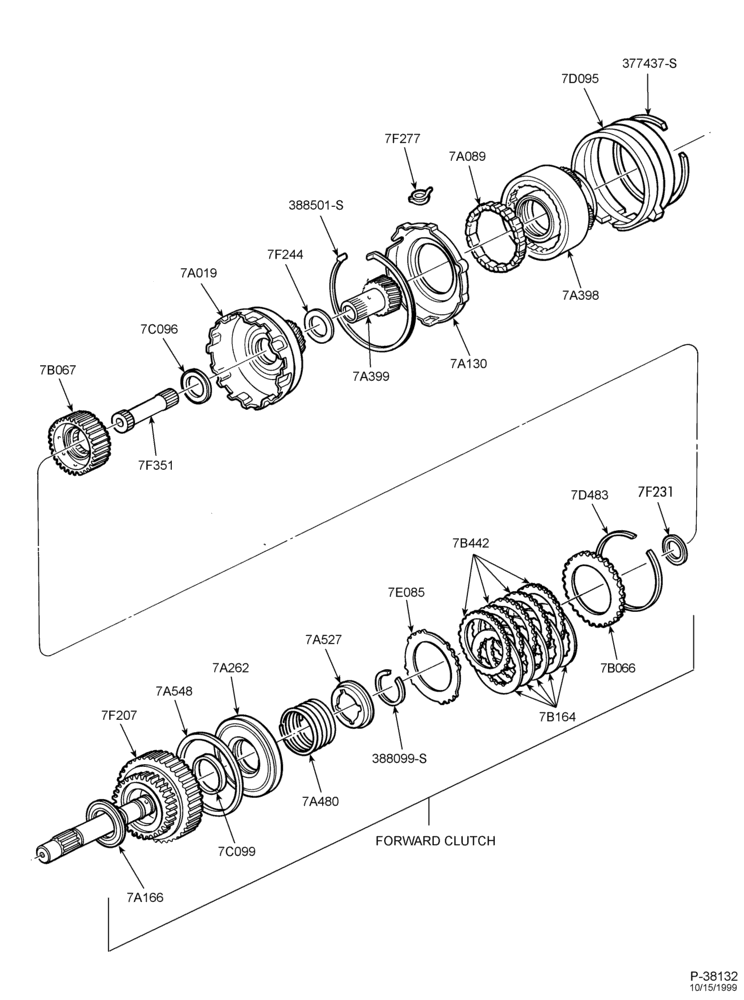 Схема 4R70W TYPE - INTERNAL PARTS-Forward clutch, low one-way clutch, planetary & reverse band