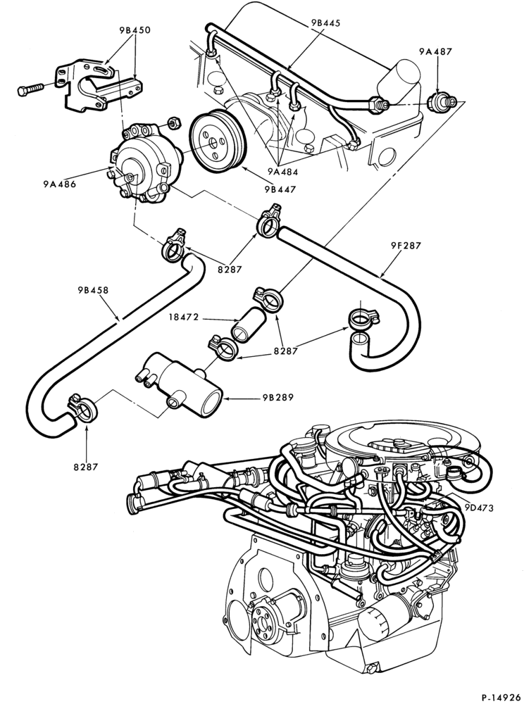 Схема 4 CYL. 1.6L (98 C.I.D.)-Thermactor emission (T/E)