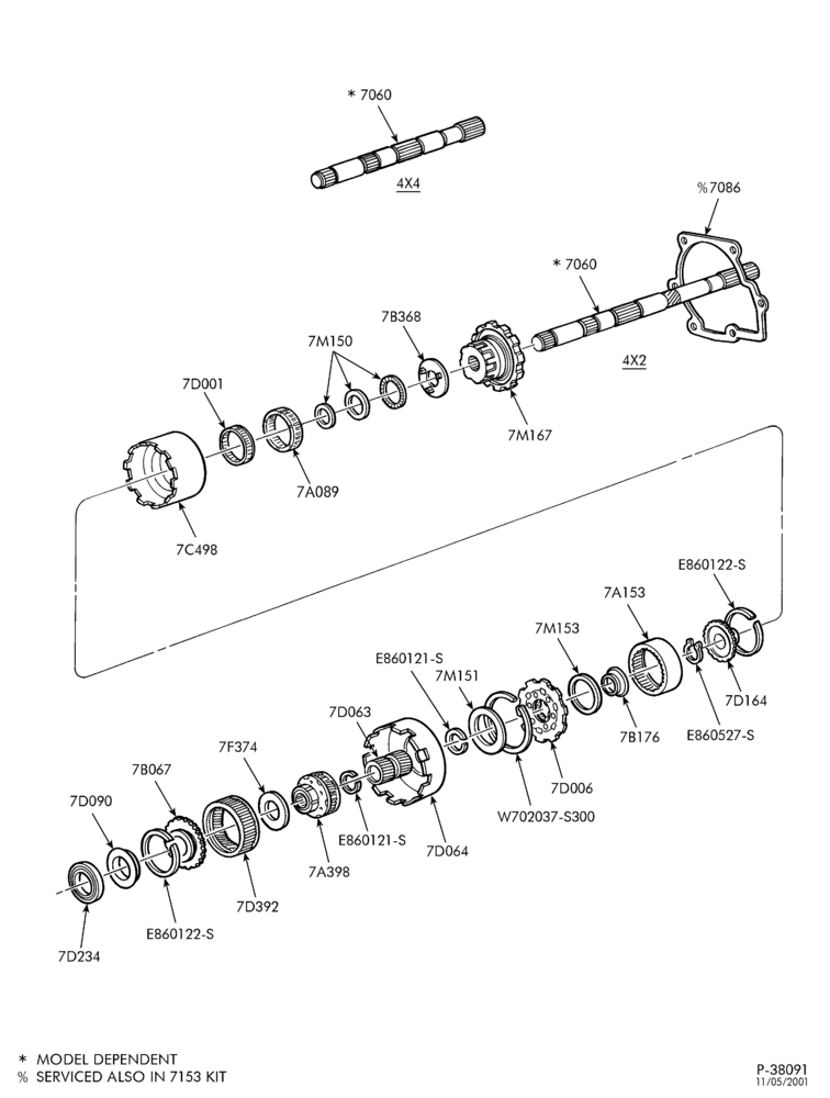 Схема 5R55E TYPE-INTERNAL PARTS - Forward & reverse planetary, output shaft-B (RHD Postal)