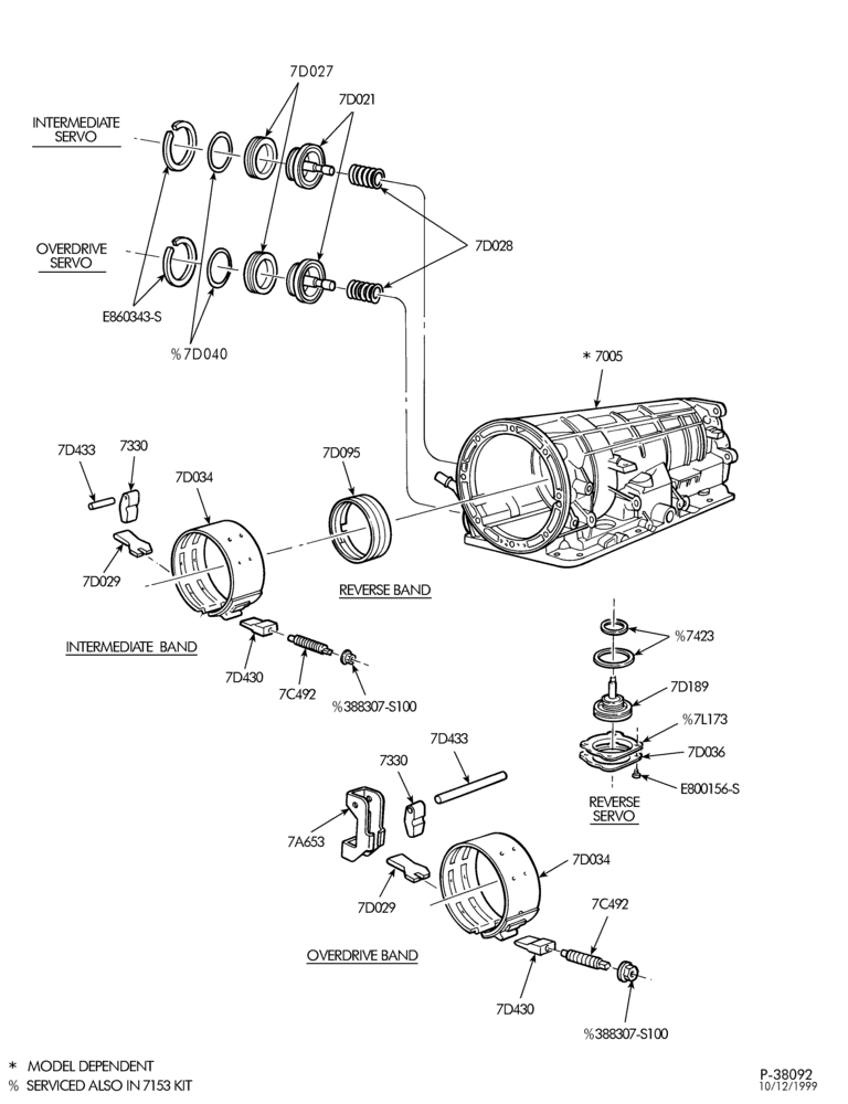 Схема 5R55E TYPE-INTERNAL PARTS - Servos & bands-B,BN