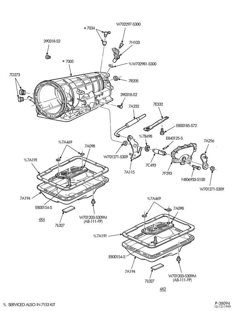 Схема 5R55E TYPE-INTERNAL PARTS - Linkage, case & related parts-B (RHD Postal)