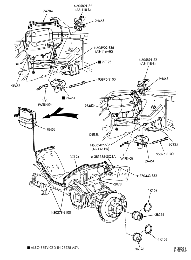 Схема FRONT AXLE-Front axle - pulse vacuum hublock-L1