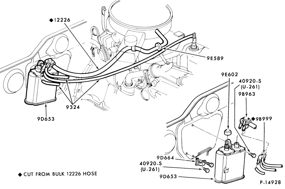 Схема 6 CYL. 4.1L (250 C.I.D.)-Fuel vapor canister and related parts