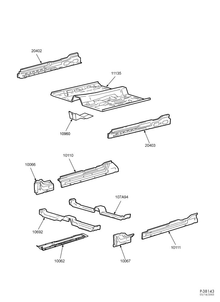 Схема SHEET METAL-74 - lower body - front floor pan