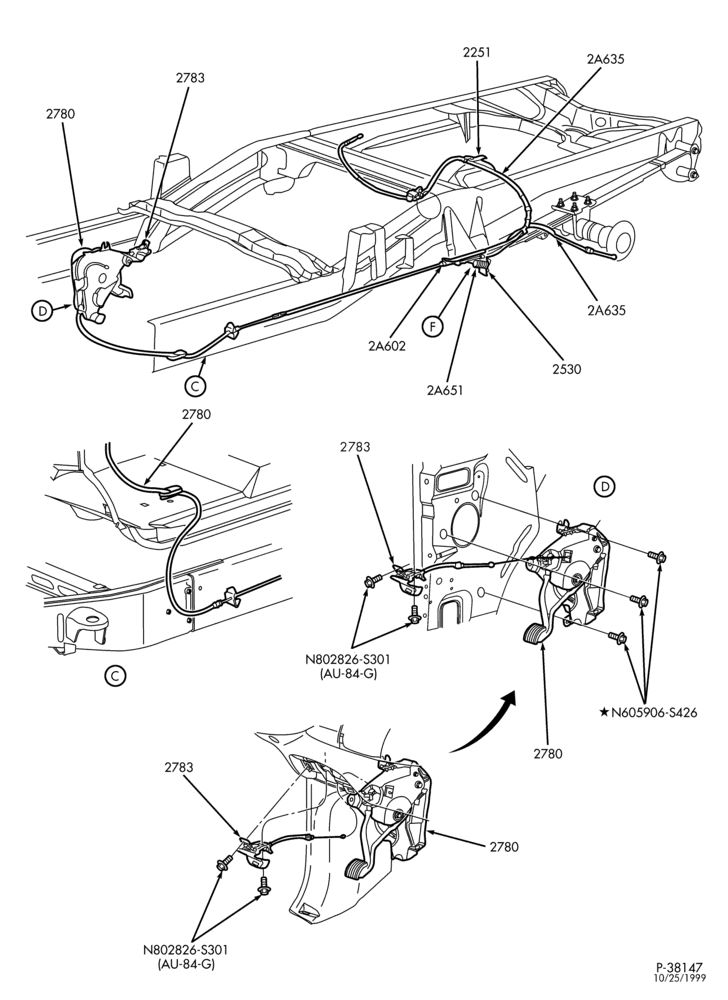 Схема BRAKES-Parking brake system - disc brakes - Page A-F150 (SuperCrew)