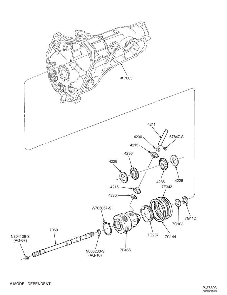 Схема AX4N TYPE - INTERNAL PARTS-Final drive & output shaft