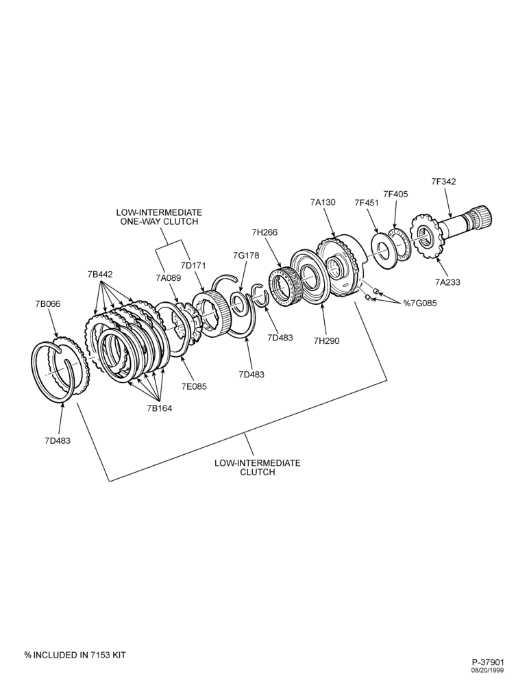 Схема 4F50N TYPE - INTERNAL PARTS-Low-intermediate clutch & related parts
