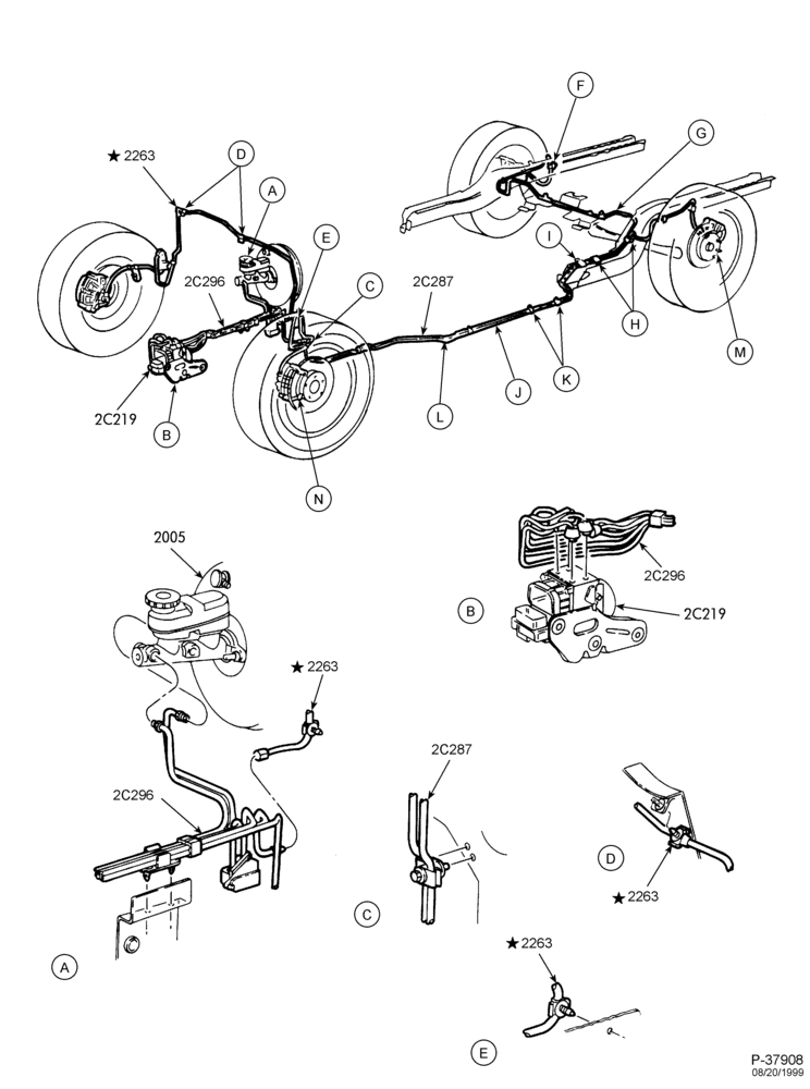 Схема BRAKES-Disc brake system - B/T 74 - with anti-lock - Page A