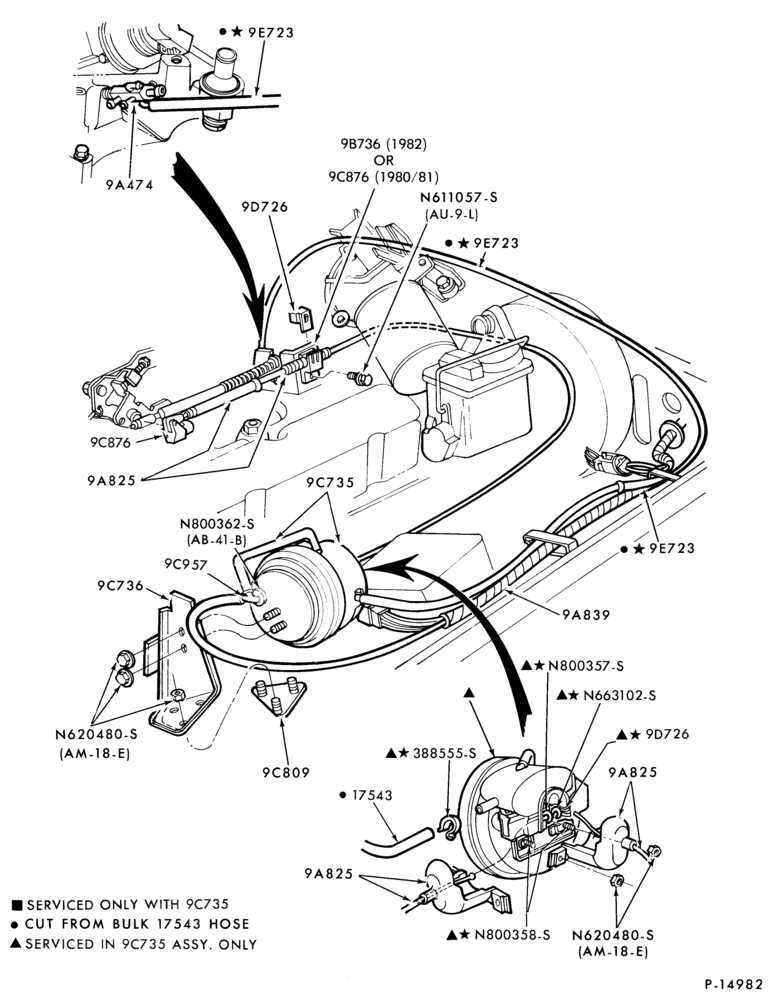 Схема 8 CYL. 5.0L (302 C.I.D.)-Speed control and related parts - engine compartment