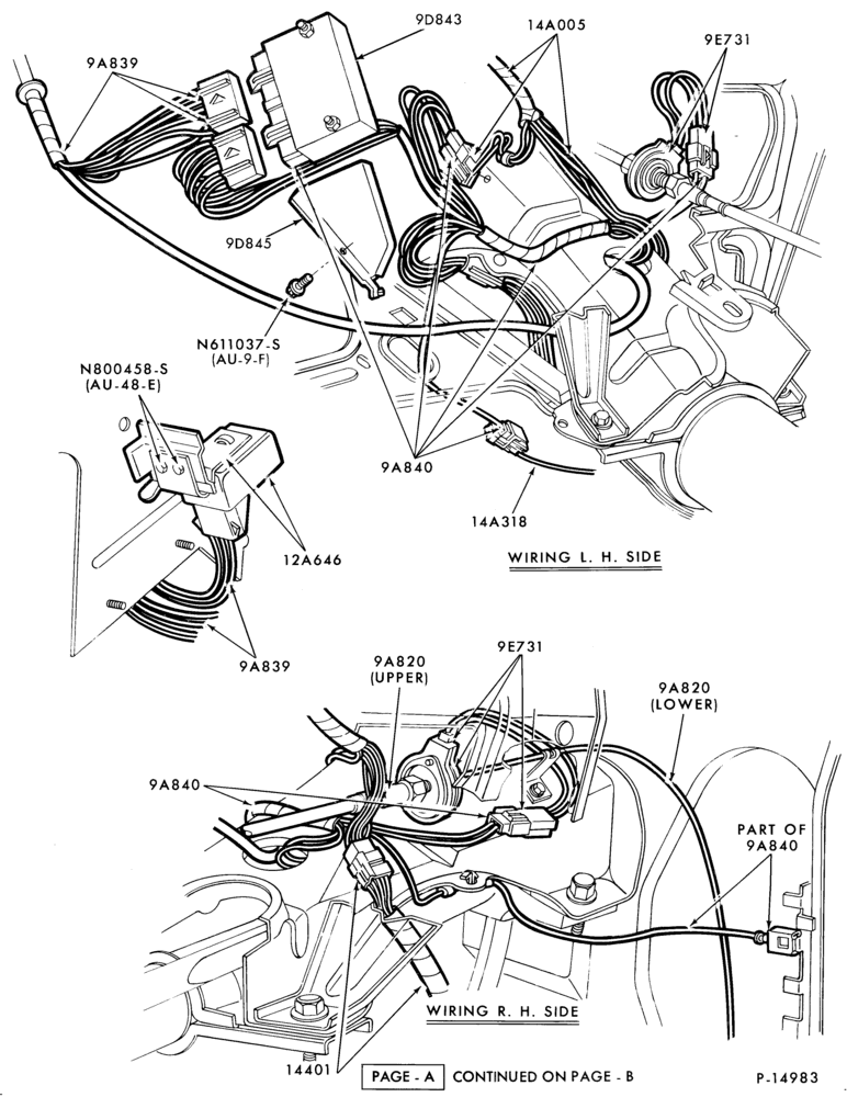 Схема 8 CYL. 5.8LW (351 C.I.D.) - W-Speed control and related parts - passenger compartment- Page A