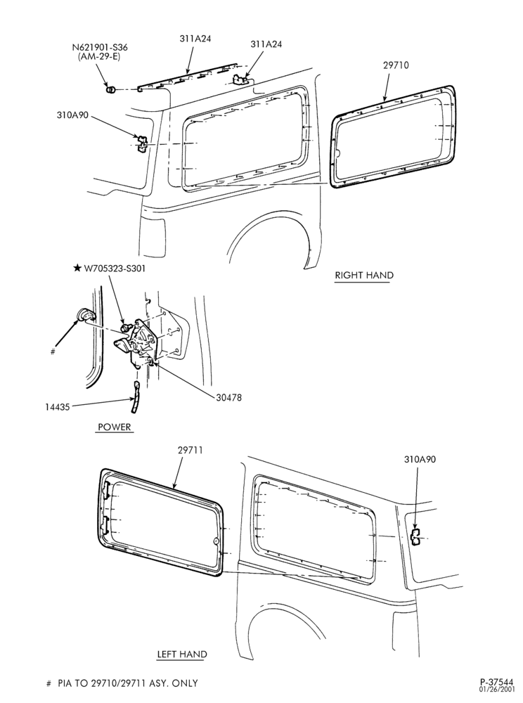 Схема BODY SIDES AND QUARTER-Quarter window & related parts-L1