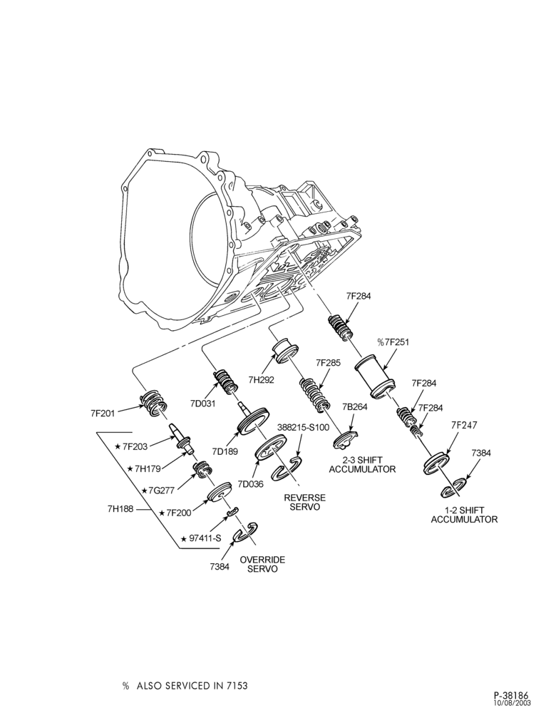 Схема 4R70W TYPE-INTERNAL PARTS - Servos & accumulators-B,BN