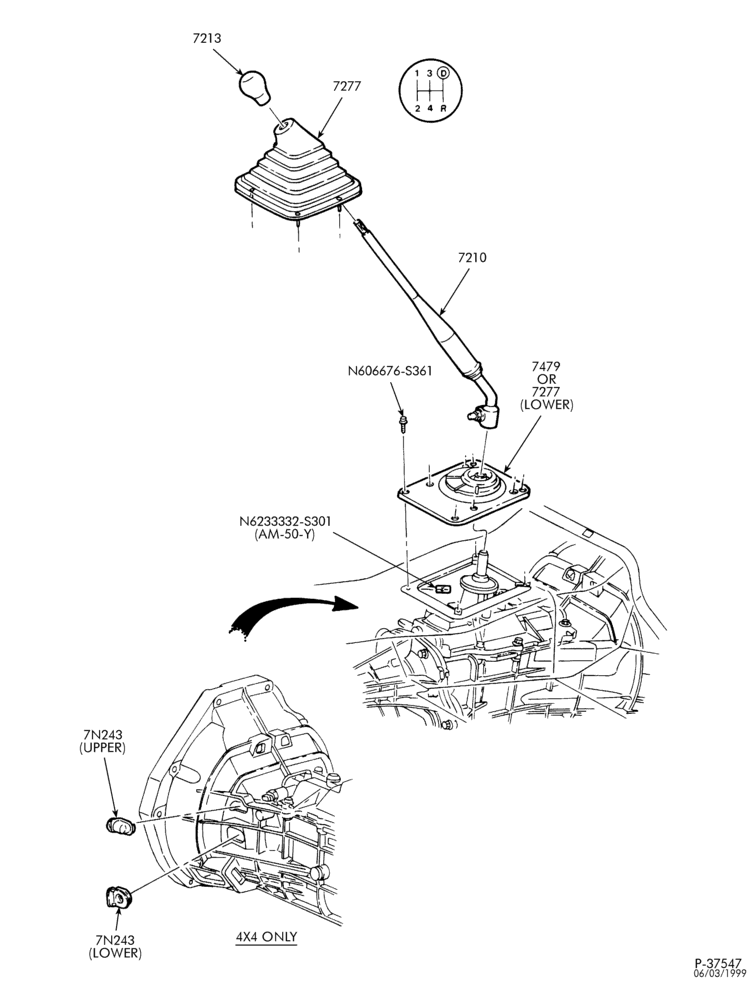 Схема GEARSHIFT MECHANISM-Gearshift & related parts-F150