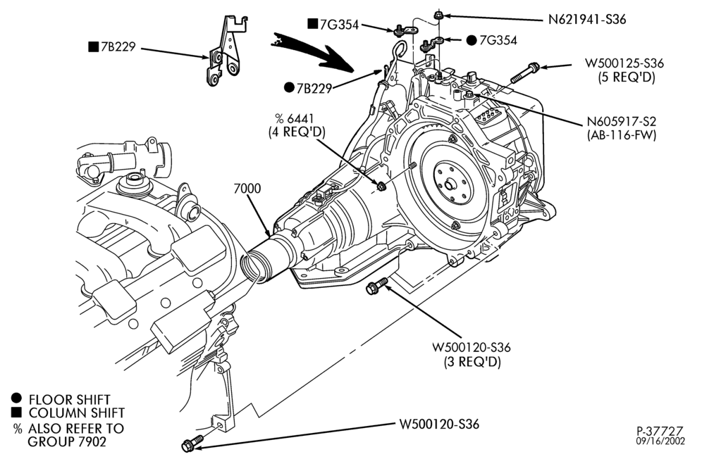 Схема 4F50N TYPE - EXTERNAL PARTS-Transmission installation - 6 cyl. 3.0L - Modular
