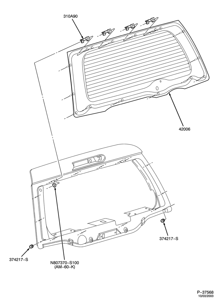 Схема LIFT/TAILGATE, BACK-OF-CAB, BACK WINDOW-Back window & related parts-L1