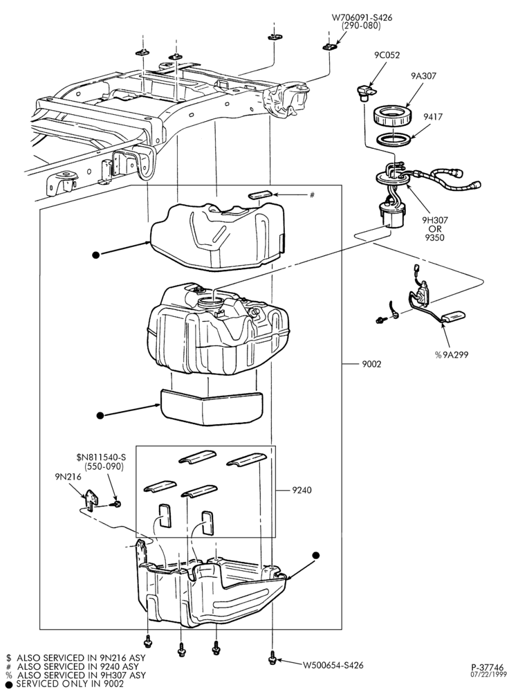 Схема 8 CYL. 5.4L-Fuel tank & related parts - California emissions