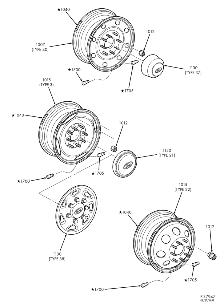Схема Колёса, HUBS & DRUMS-Wheels & related parts-E250/350