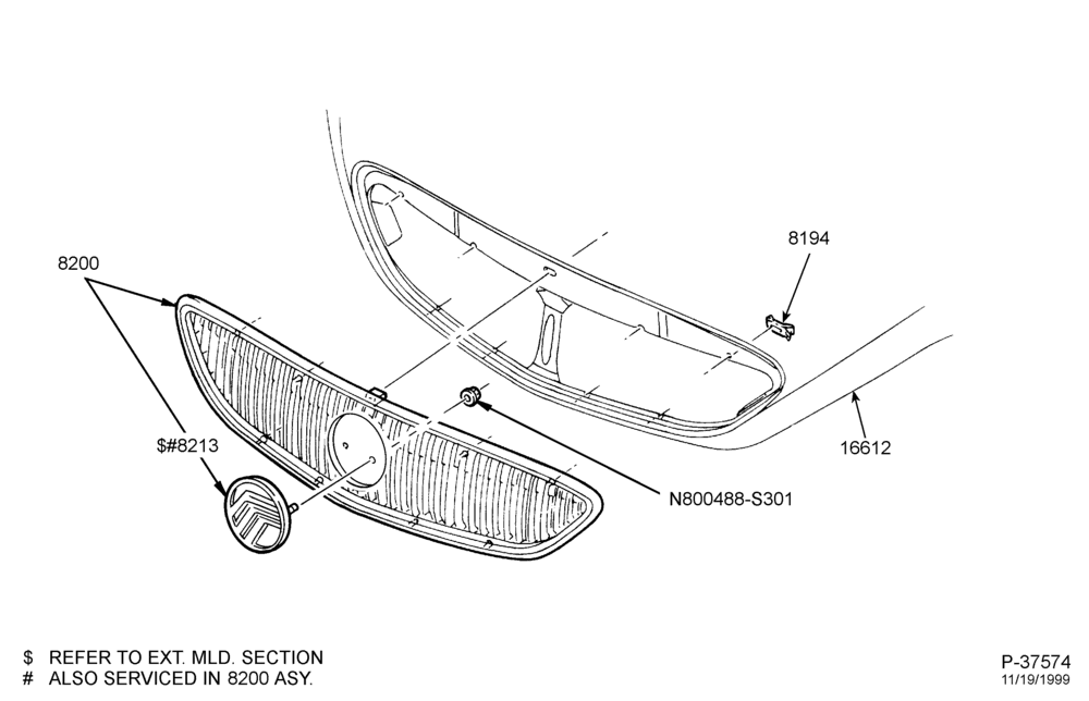 Схема Радиатор, GRILL AND COOLING-Radiator grille & related parts - Sable