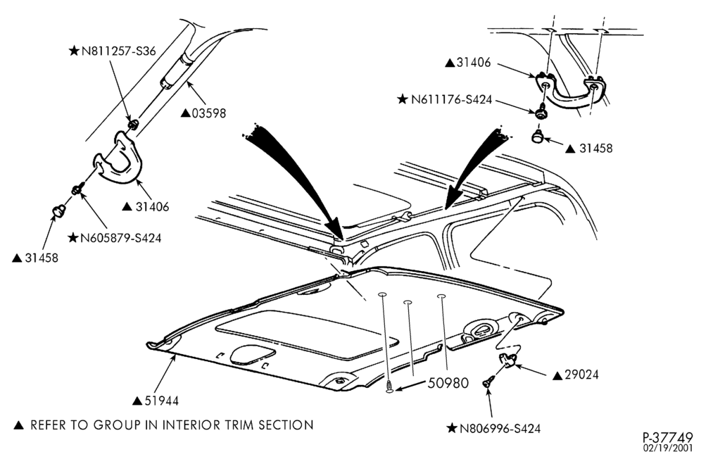 Схема SOFT, INTERIOR TRIM-Interior trim - roof trim - SuperCrew-F150