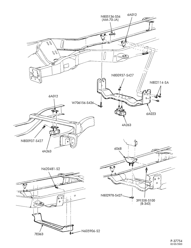 Схема 8 CYL. 7.3L - DIESEL - DIRECT INJECTION - TURBO-Transmission mount crossmember, insulator & damper - 4x4-L1