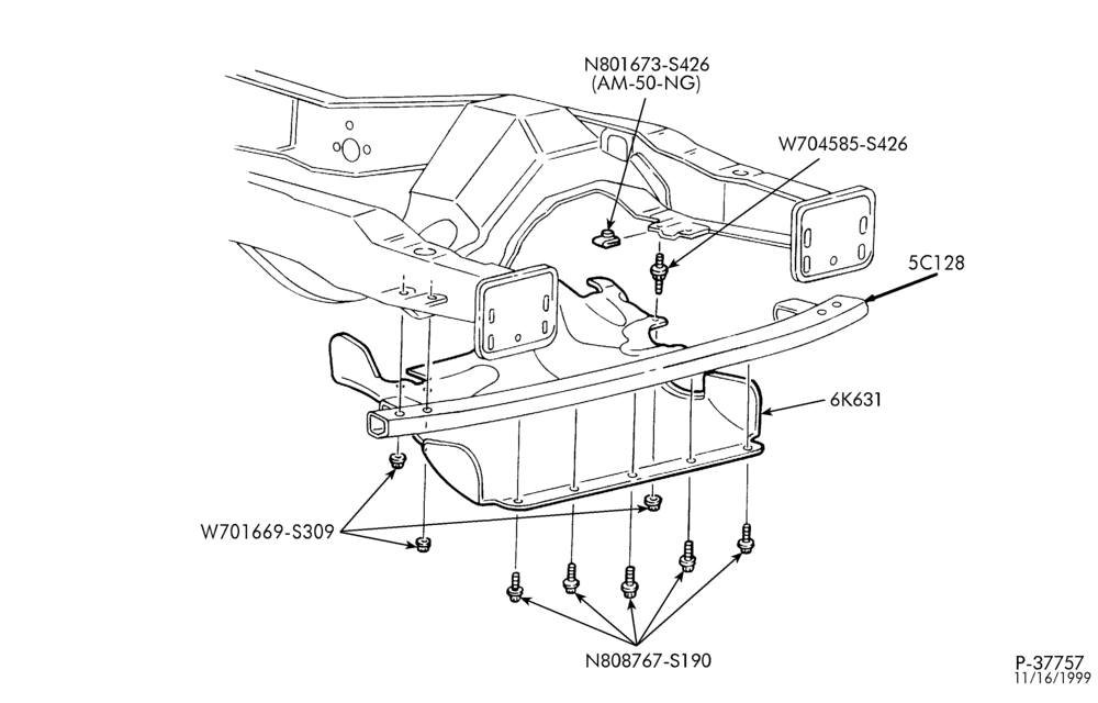 Схема 8 CYL. 7.3L - DIESEL - DIRECT INJECTION - TURBO-Front belly pan-L1