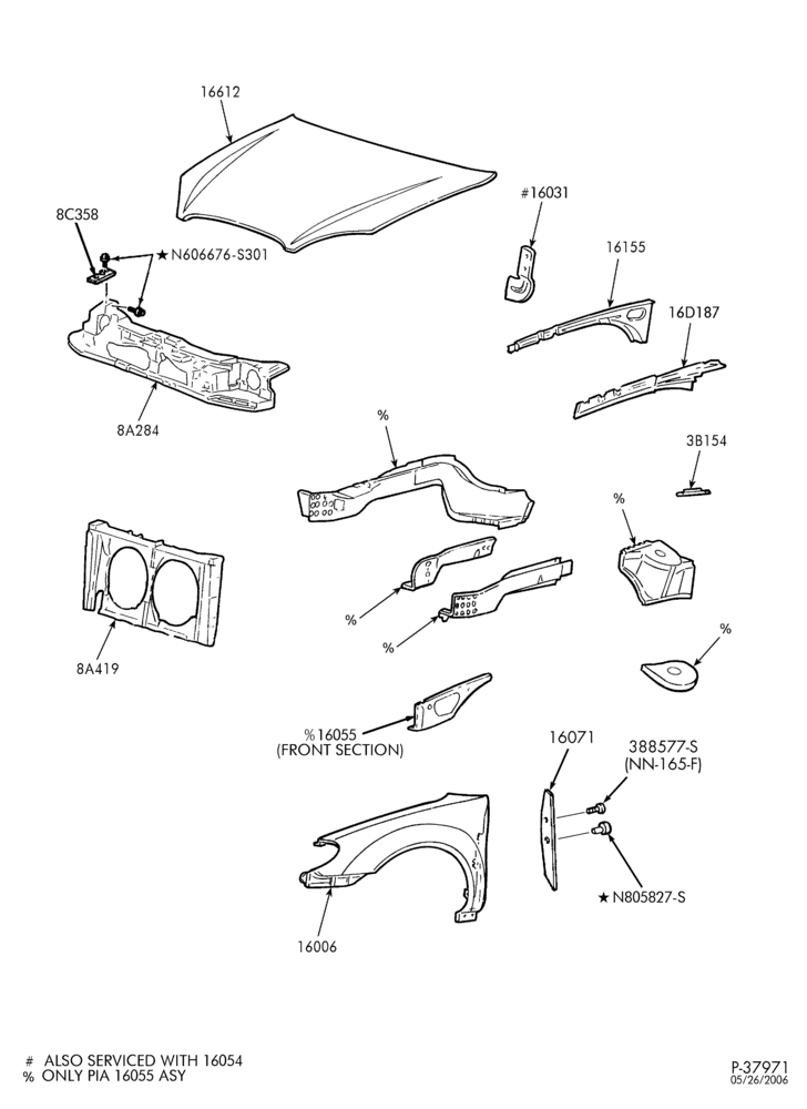 Схема SHEET METAL-54 - upper body & lower body - front
