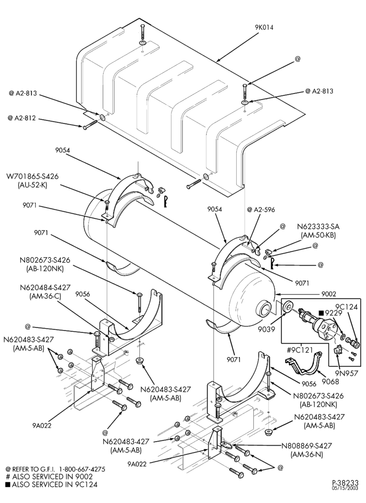 Схема 8-цил. 5,4 л - (BI-FUEL)-Single in-bed tank assembly - SuperCab - CNG/GAS