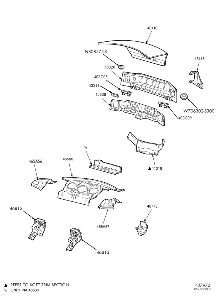 Схема SHEET METAL-54 - upper body - rear