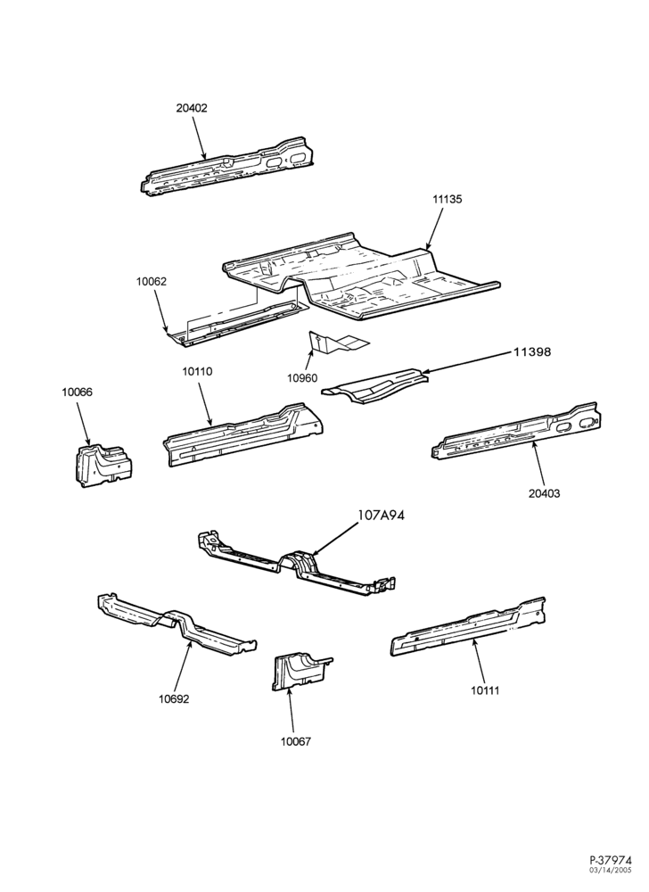 Схема SHEET METAL-54 - lower body - front floor pan