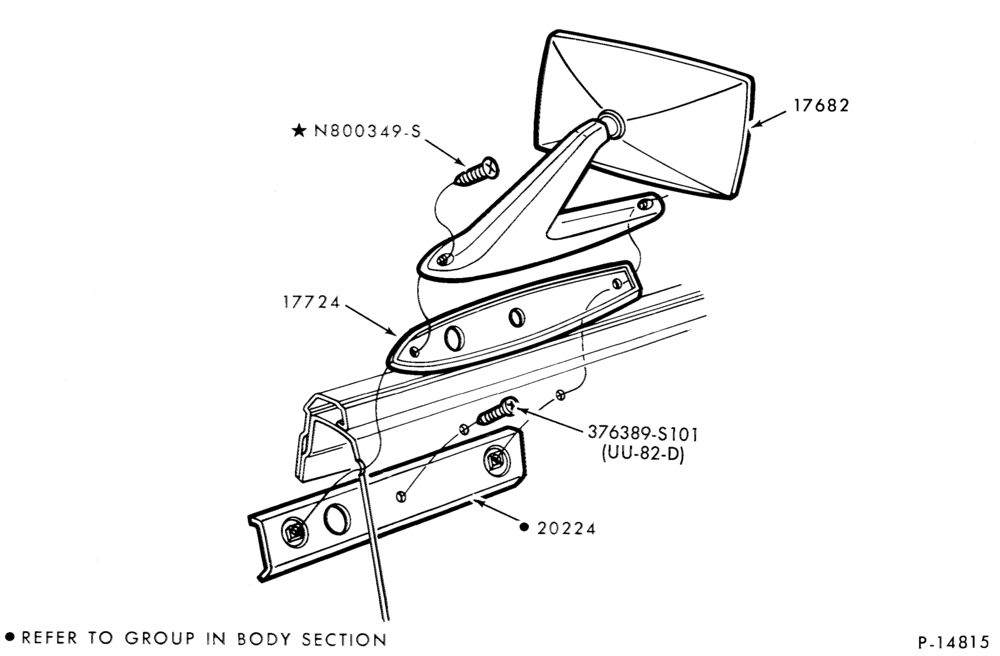 Схема SPEEDOMETER, BUMPERS, MIRRORS AND WIPERS-Mirror - manual - L.H.
