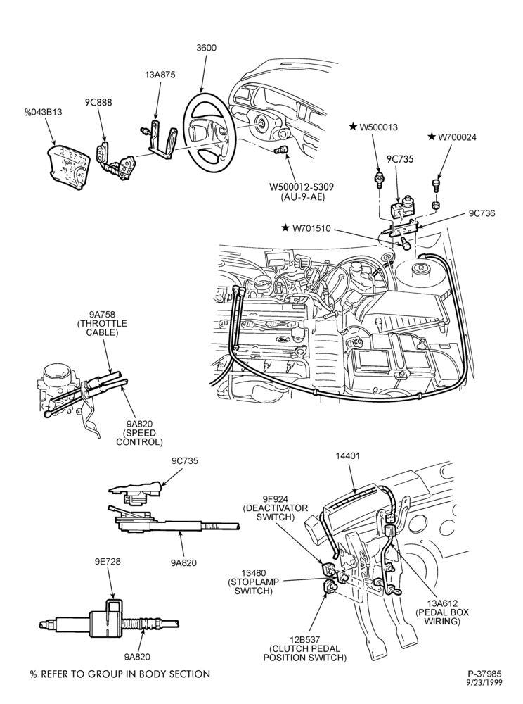 Схема 4 CYL. 2.0L - EXC. DOHC-Speed control - kit