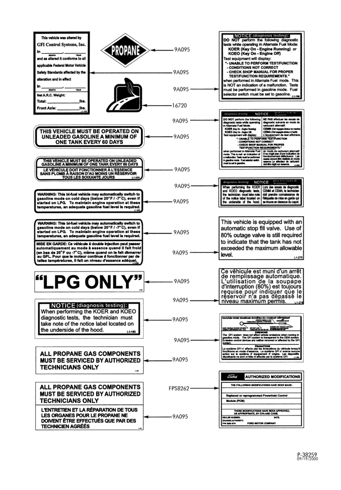 Схема 10-цил. 6,8 л - (BI-FUEL)-Labels - LPG/GAS