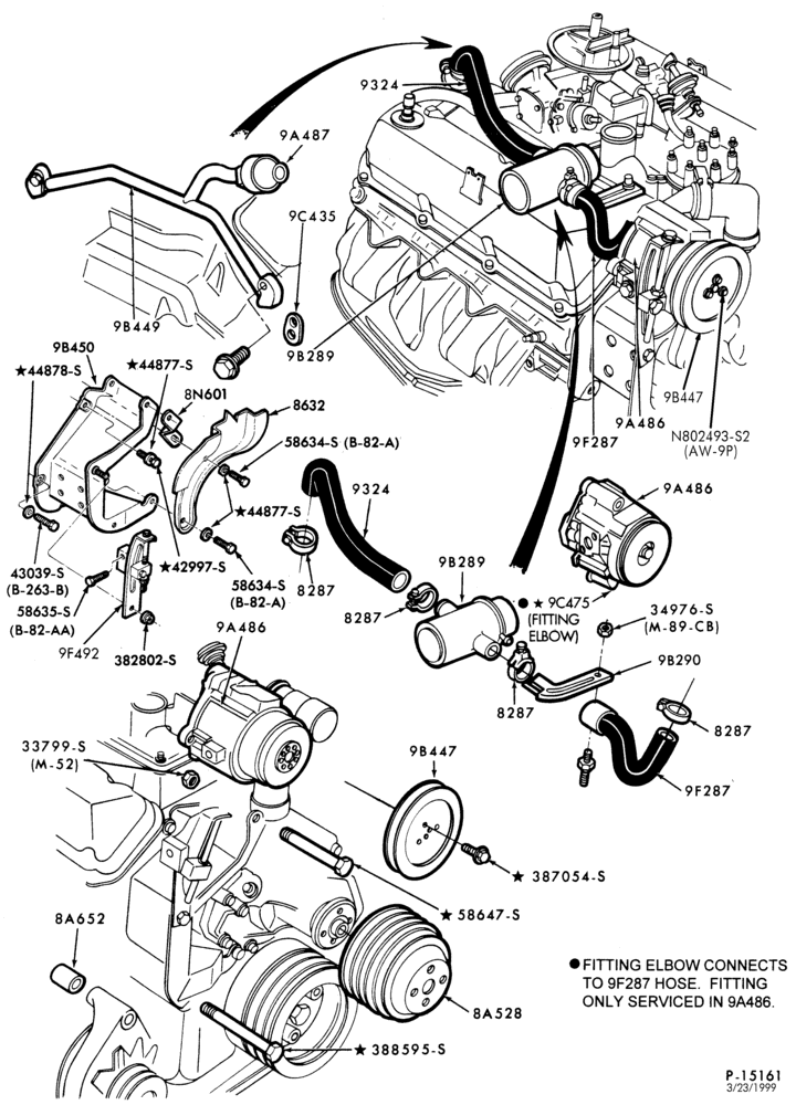 Схема 8 CYL. 6.1L, 7.0L (370, 429 C.I.D.) GAS-B600/700, C600/800, CT800, F-FT600/800, L800, LN600/800, LNT-LT-LTS800