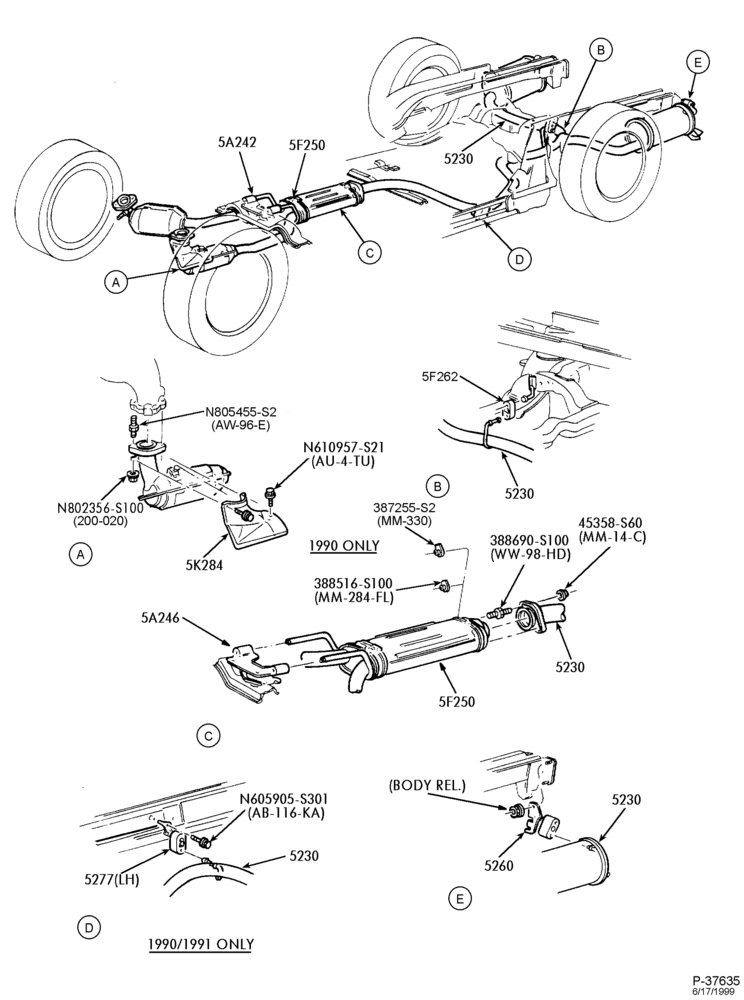 Схема FRONT SPRING AND STABILIZERS-(S,MF) 6 CYL. 3.8L. DUAL EXHAUST 50 STATES & CANADA