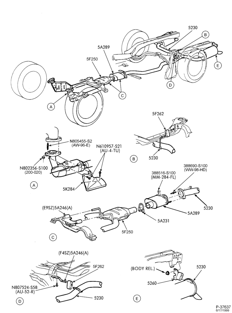 Схема FRAME-(S) 6 CYL. 3.8L DUAL EXHAUST W/SUPER COUPE M/T, W/RESONATOR