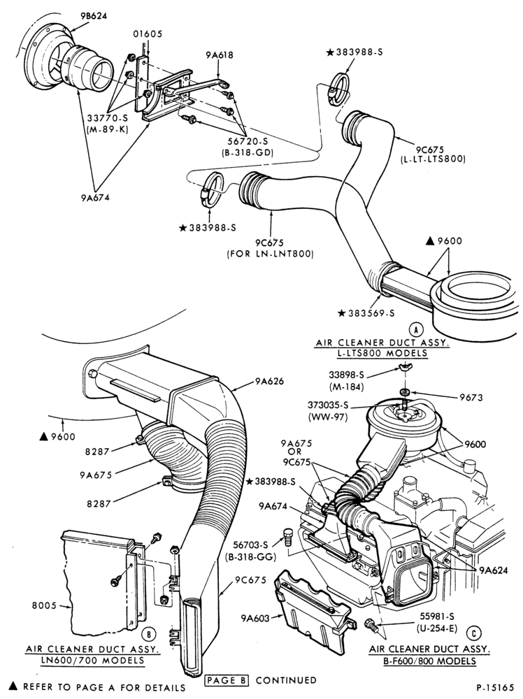Схема 8 CYL. 6.1L, 7.0L (370, 429 C.I.D.) GAS-Air cleaner- Page B