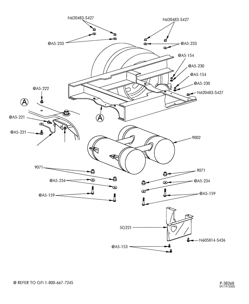 Схема 10-цил. 6,8 л - (BI-FUEL)-Fuel tank & related parts - aft tank assembly - LPG/GAS