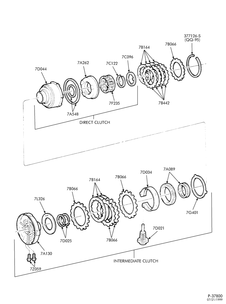 Схема 4R100 TYPE-INTERNAL PARTS - Clutches, gears, shafts & plates - Page C-L1
