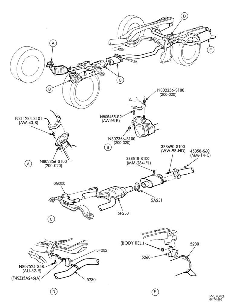 Схема FRONT SPRING AND STABILIZERS-(S,MF) 8 CYL. 4.6L DUAL EXHAUST W/RESONATOR 50 STATES & CANADA