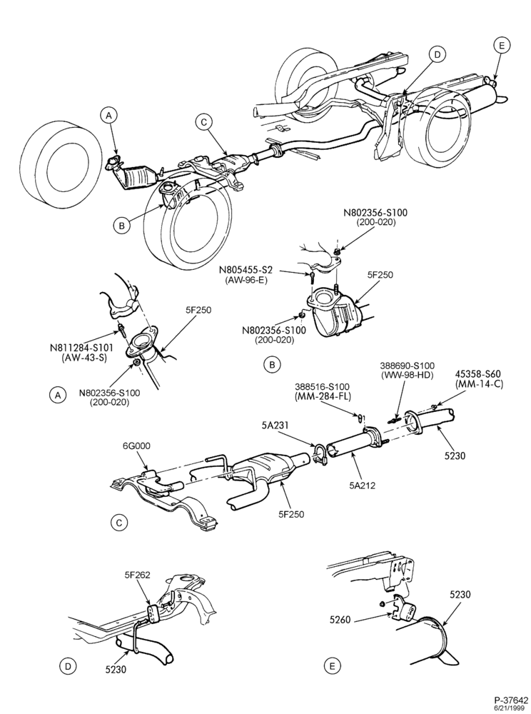 Схема FRAME-(S,MF) 8 CYL. 4.6L. DUAL EXHAUST W/O RESONATOR 50 STATES & CANADA