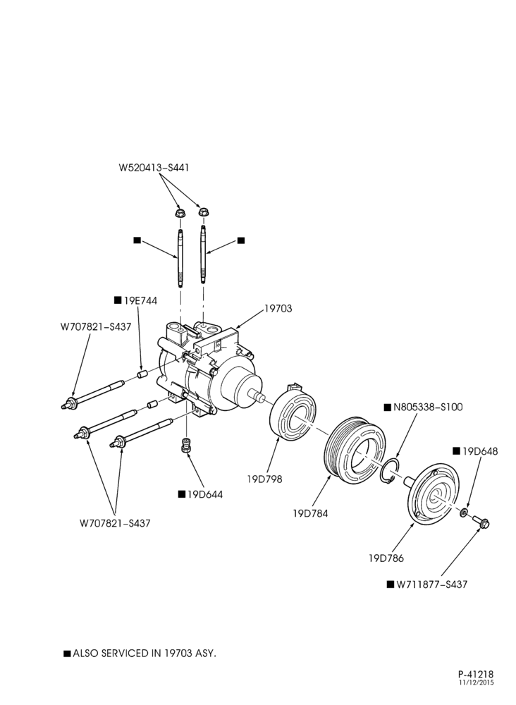 Схема AIR CONDITIONER-Air conditioner compressor & related parts