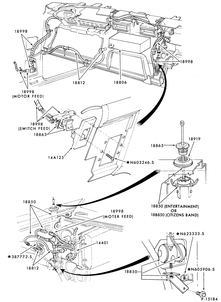 Схема AIR CONDITIONER-Antenna and related parts - antenna (manual w/o C.B. radio)- (power w/o C.B. radio)