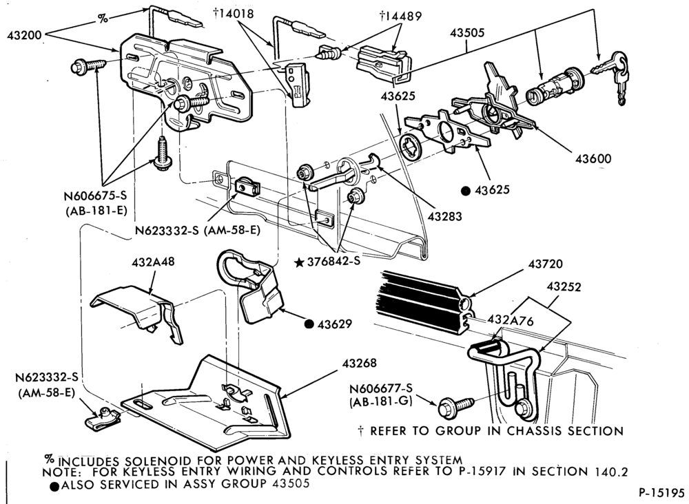 Схема ELECTRICAL SYSTEMS-Keyless entry system - luggage compartment and latch