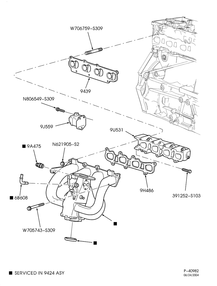 Схема 4 CYL. 2.0L - EXC. DOHC-Manifold & related parts - intake