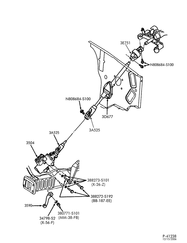Схема STEERING-Steering column - fixed wheel - lower-E150/550