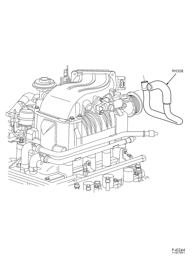 Схема 8 CYL. 4.6L-Air bypass valve inlet tube - Lightning & Harley only-F150