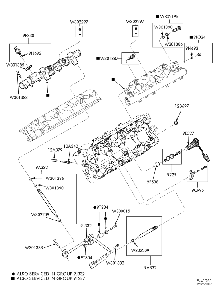 Схема 8 CYL. 6.0L - DIESEL-Fuel injectors & rails - ""From 9/29/03''
