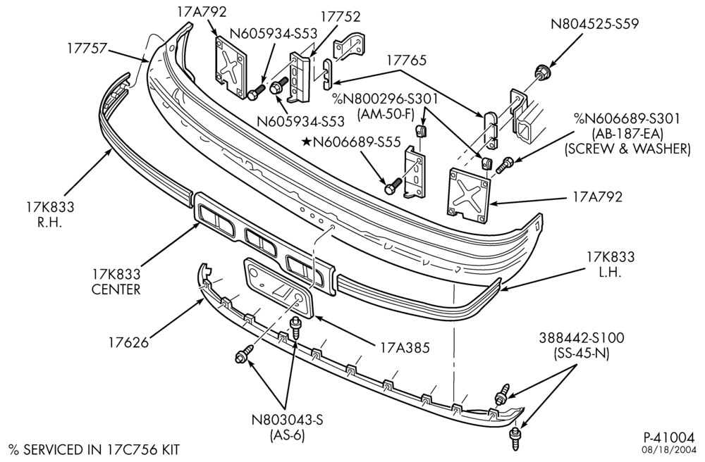 Схема BUMPERS-Front bumper parts-U150